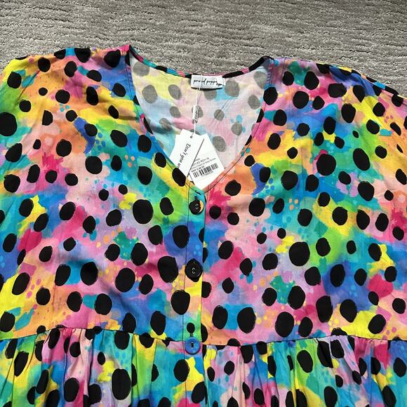 Proud Poppy Disco Dress Womens 14 Kasey Rainbow Colorful Pockets Cheetah Print - Picture 2 of 14